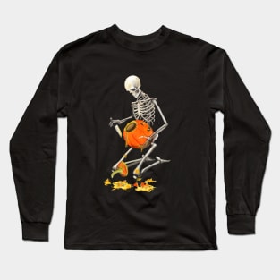 Skeleton Pumpkin Carving Long Sleeve T-Shirt